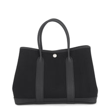 Load image into Gallery viewer, HERMES Garden Party Black Toile Chevrons Negonda Leather Size TPM