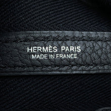 Load image into Gallery viewer, HERMES Garden Party Black Toile Chevrons Negonda Leather Size TPM
