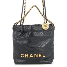 Load image into Gallery viewer, CHANEL CHANEL22 BlackAS3980 Shiny Calf Leather Size Mini