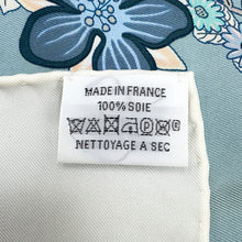 将图像加载到图库查看器中,HERMES Carre Bride de Gala en Fleur Size 90 White/Blue Gacier/Green Silk100%