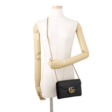 将图像加载到图库查看器中,GUCCI GG Marmont Chain wallet Black474575 DTD1T 1000 Leather