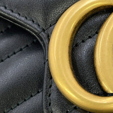 将图像加载到图库查看器中,GUCCI GG Marmont Chain wallet Black474575 DTD1T 1000 Leather