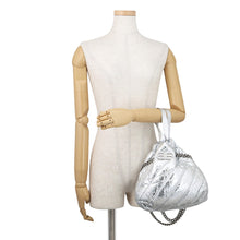 Load image into Gallery viewer, BALENCIAGA Crash Chain Tote Bag Silver742942210IW8110 Leather Size Small