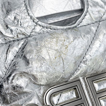 Load image into Gallery viewer, BALENCIAGA Crash Chain Tote Bag Silver742942210IW8110 Leather Size Small