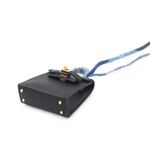 Load image into Gallery viewer, HERMES Kelly Twilly Bag Charm Black Tadelakt Leather Silk