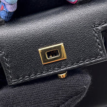 Load image into Gallery viewer, HERMES Kelly Twilly Bag Charm Black Tadelakt Leather Silk
