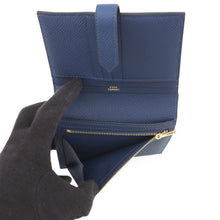Load image into Gallery viewer, HERMES Bean compact blue navy Epsom