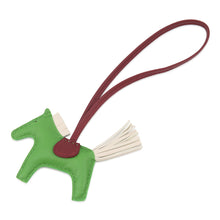 将图像加载到图库查看器中,HERMES Rodeo Bag Charm Vert Yucca/Craie/RougeH Lambskin Size PM