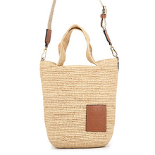 Load image into Gallery viewer, LOEWE Slit Bag Natural/TanA685453X07 Raffia Leather Size Mini