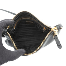 将图像加载到图库查看器中,PRADA Triangle Logo Shoulder Bag Black1BC238 Leather