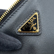 将图像加载到图库查看器中,PRADA Triangle Logo Shoulder Bag Black1BC238 Leather