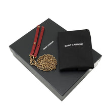 Load image into Gallery viewer, SAINT LAURENT PARIS Le Maillon Chain Wallet Opium Red696608 Calf Leather