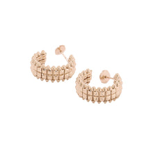 Load image into Gallery viewer, CARTIER Crash Do Cartier Hoop Earrings Double RowB8301478 18K Pink Gold