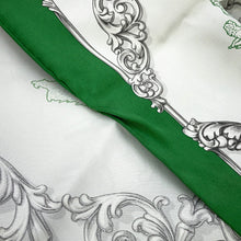 将图像加载到图库查看器中,HERMES Carre (Golden Carriage) Size 70 Green/Gray Silk100%