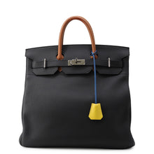Load image into Gallery viewer, HERMES HAUT A COURROIES Tricolore Black/Gold/Blue Royal Togo Leather Size 40