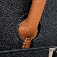 Load image into Gallery viewer, HERMES HAUT A COURROIES Tricolore Black/Gold/Blue Royal Togo Leather Size 40