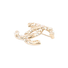 Load image into Gallery viewer, CHANEL CC Logo Brooch Champagne Gold Metal