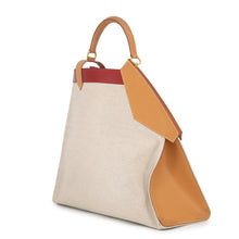 将图像加载到图库查看器中,HERMES Himalayan Handbag Natural/Rouge Vif/Navy Toile H Box Calf Leather