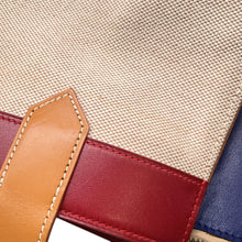 将图像加载到图库查看器中,HERMES Himalayan Handbag Natural/Rouge Vif/Navy Toile H Box Calf Leather