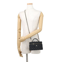 Load image into Gallery viewer, CHANEL Matelasse Classic Vanity Chain Pouch BlackAP4385 Caviar Leather