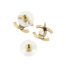 Load image into Gallery viewer, CHANEL CC Logo Stud Earrings GoldABD766 Rhinestone Metal