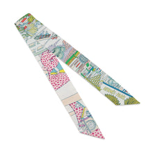 将图像加载到图库查看器中,HERMES Twilly ANIMA POLIS Blanc/Vert/Rose Silk100%