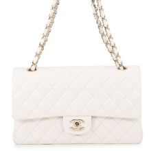 Load image into Gallery viewer, CHANEL Matelasse W Flap ChainShoulder Bag WhiteA01112 Caviar Leather Size 25