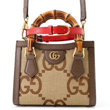 Load image into Gallery viewer, GUCCI Diana Bamboo 2-way Bag Beige/Brown655661 Canvas Leather Size Mini