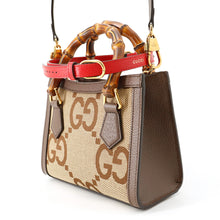 Load image into Gallery viewer, GUCCI Diana Bamboo 2-way Bag Beige/Brown655661 Canvas Leather Size Mini