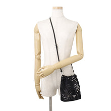 Load image into Gallery viewer, PRADA Re-Nylon Drawstring Bag 2WAYBag Black1BE067 Nylon Leather Rhinestone Beads