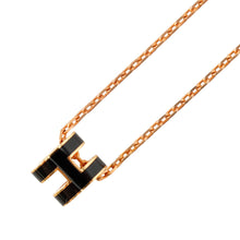 将图像加载到图库查看器中,HERMES Pop Ash Necklace Black Gold Plated Lacquer
