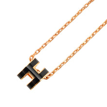 将图像加载到图库查看器中,HERMES Pop Ash Necklace Black Gold Plated Lacquer