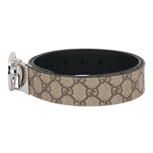 将图像加载到图库查看器中,GUCCI Interlocking G Belt Size 85 Beige/Black473030 GG Supreme Leather