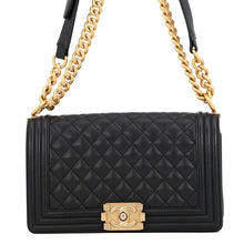 Load image into Gallery viewer, CHANEL Boy Chanel BlackA67086 Caviar Leather Size 25