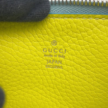 Load image into Gallery viewer, GUCCI Logomania Leather Fragment Case Light Blue/Yellow835073 Leather