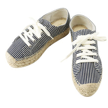 将图像加载到图库查看器中,CELINE Triomphe Espadrilles Navy/White36246513C Canvas Size 38