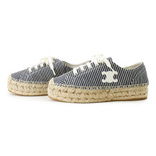 将图像加载到图库查看器中,CELINE Triomphe Espadrilles Navy/White36246513C Canvas Size 38