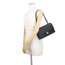 Load image into Gallery viewer, CHANEL Matelasse W Flap ChainShoulder Bag BlackA01112 Caviar Leather Size 25