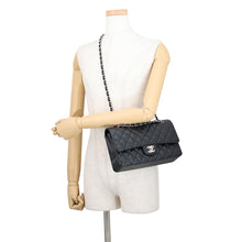 Load image into Gallery viewer, CHANEL Matelasse W Flap ChainShoulder Bag BlackA01112 Caviar Leather Size 25