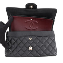 Load image into Gallery viewer, CHANEL Matelasse W Flap ChainShoulder Bag BlackA01112 Caviar Leather Size 25