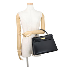 Load image into Gallery viewer, HERMES Kelly Sellier Black Box Calf Leather Size 32