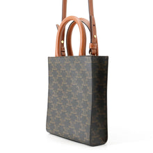 Load image into Gallery viewer, CELINE Triomphe Canvas Mini Vertical Canvas 2WAY Bag Tan194372 PVC Leather Size Mini