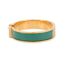 将图像加载到图库查看器中,HERMES ClicH Bracelet Malachite Gold Plated Enamel