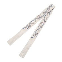 Load image into Gallery viewer, HERMES Twilly Fringe Les Crèmes à Pois Crème / Gris Perle / Multicolor Silk100% Leather