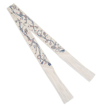 Load image into Gallery viewer, HERMES Twilly Fringe Les Crèmes à Pois Crème / Gris Perle / Multicolor Silk100% Leather