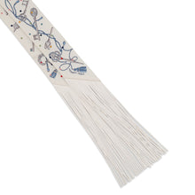 Load image into Gallery viewer, HERMES Twilly Fringe Les Crèmes à Pois Crème / Gris Perle / Multicolor Silk100% Leather