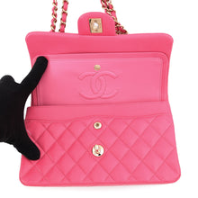 Load image into Gallery viewer, CHANEL Matelasse W Flap ChainShoulder Bag PinkA01113 Caviar Leather Size 23