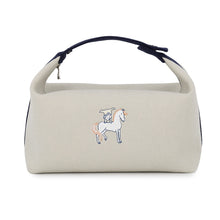 Load image into Gallery viewer, HERMES BRIDE A BLACK CABRIO Gris Perle/Navy Canvas Size GM
