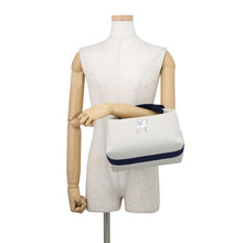 Load image into Gallery viewer, HERMES BRIDE A BLACK CABRIO Gris Perle/Navy Canvas Size GM