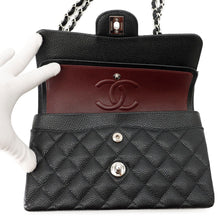 将图像加载到图库查看器中,CHANEL Matelasse W Flap ChainShoulder Bag BlackA01113 Caviar Leather Size 23